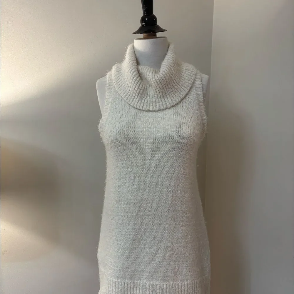 Show Me Your Mumu Cream Sleeveless Turtleneck Dress
